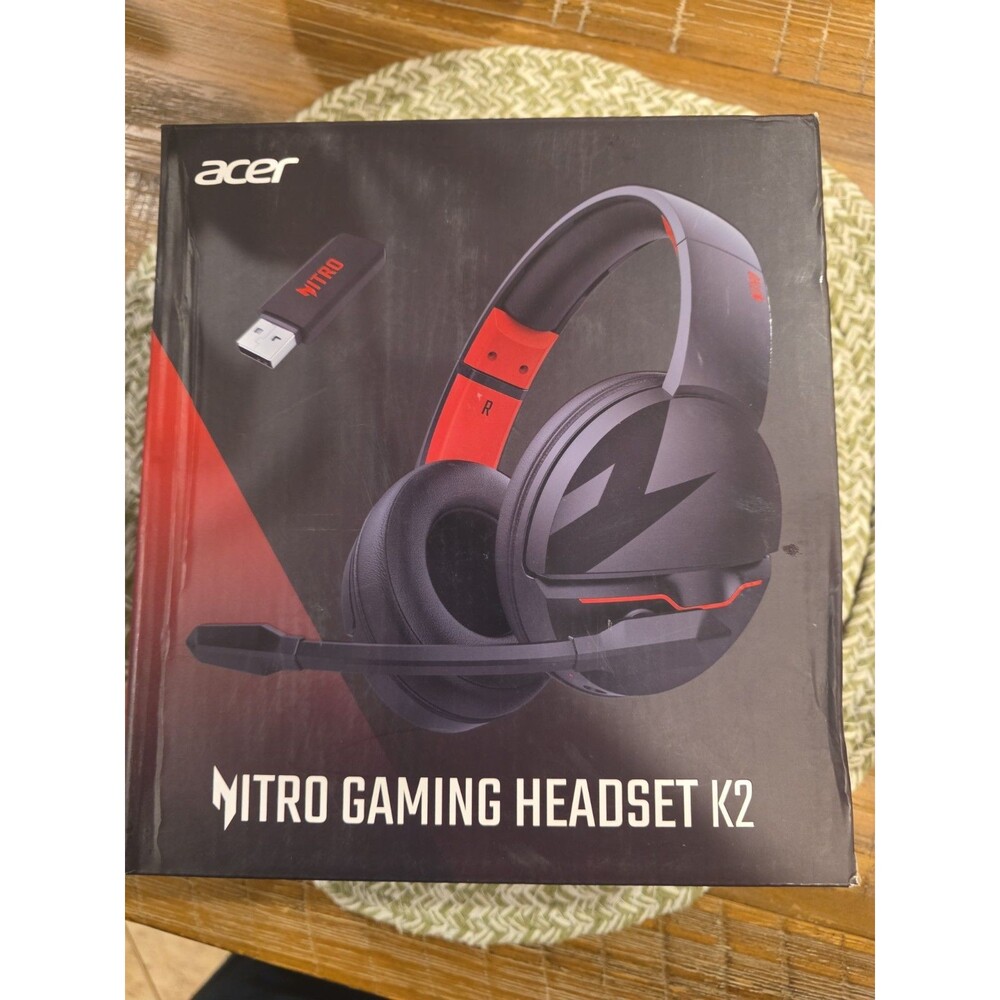 Acer Nitro Gaming Headset K2 Wireless/Wired Noise Isolation Boom Mic Black/Red